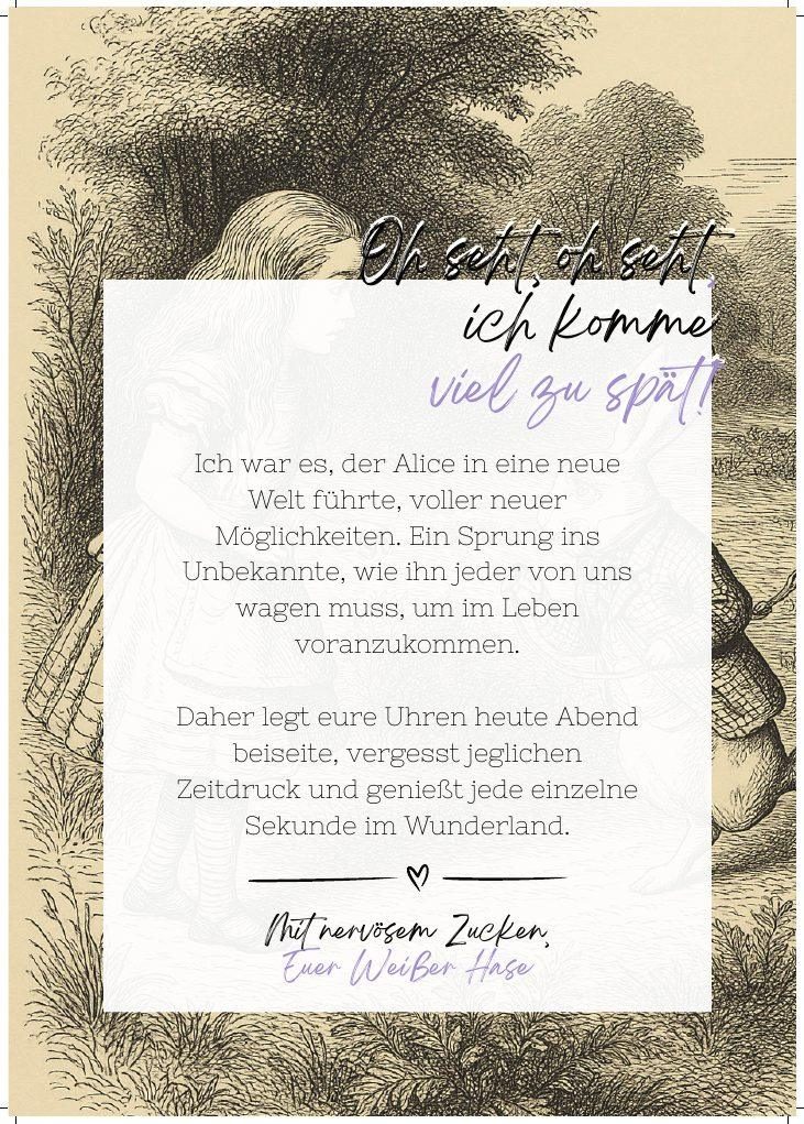 Rückseite der Karte des Weißen Hasen